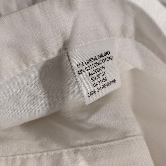 BCBGMAXAZRIA White Linen Cotton Wrap Pants Size 8 - Picture 4 of 6